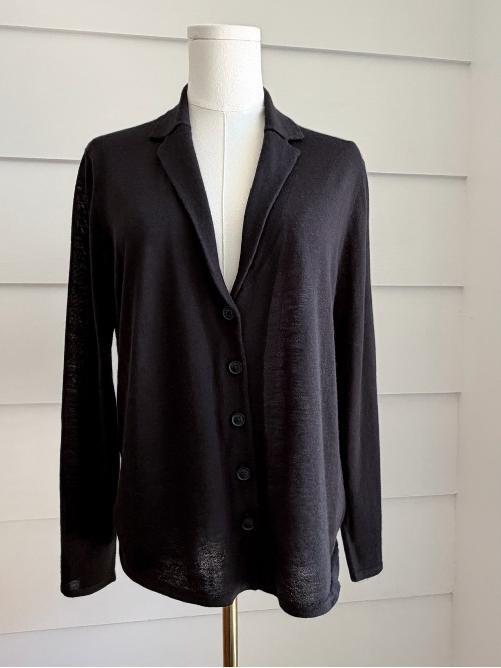 Naked Cashmere Black Collared Cardigan size M